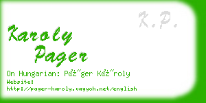 karoly pager business card